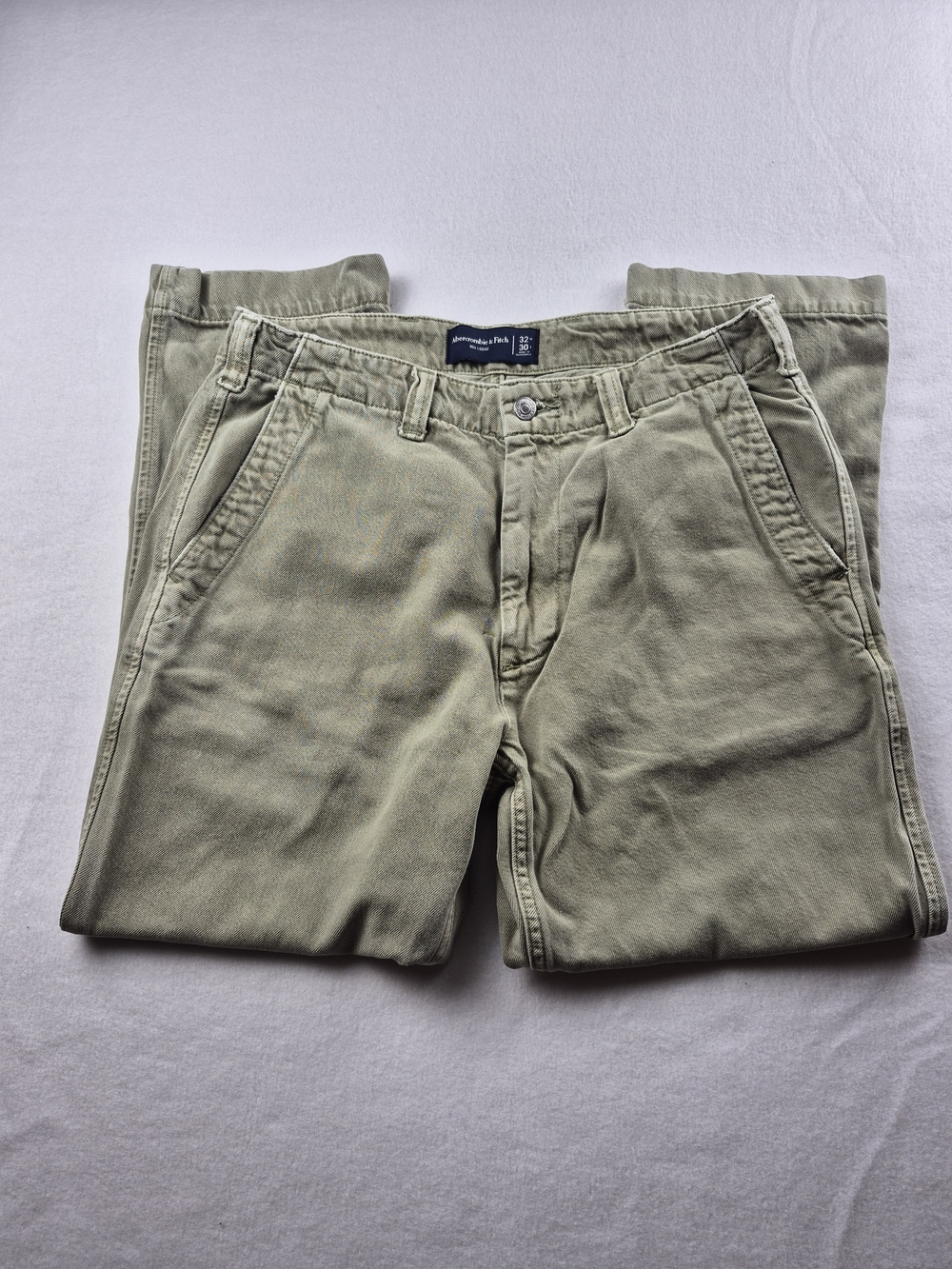 Abercrombie & Fitch Workwear Chino Pants Mens 32x30 Olive Sage Washed Utility